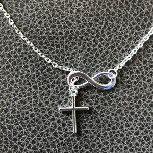 Cross Infinity Necklace Silver